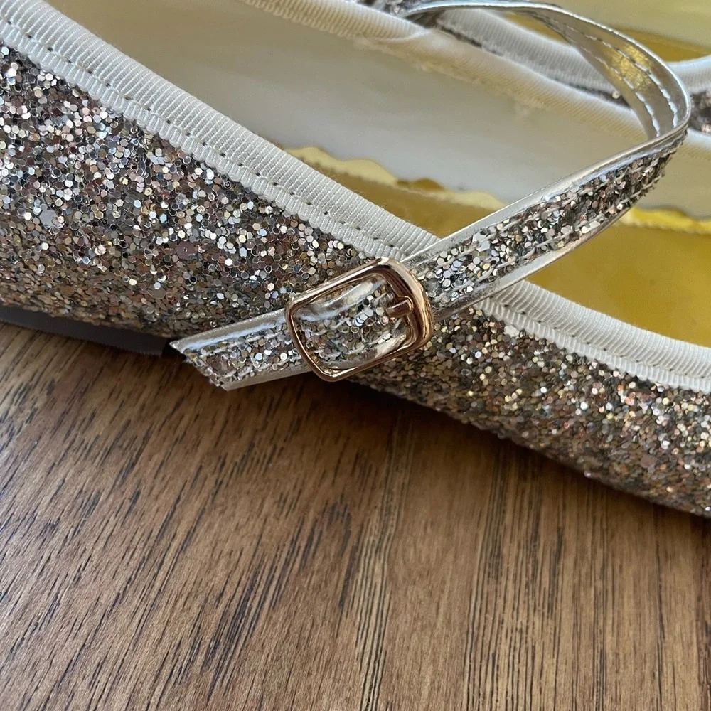 Crewcuts Gold Glitter Maryjanes‎ Girls Sz 4 NWT Dress Shoe Flower Girl Wedding